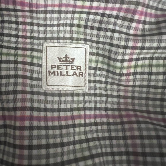 Peter Millar Gray Plaid Long Sleeve Button Down Shirt - Picture 5 of 6